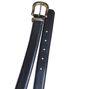 Capezio Genuine Leather Belt Gold Buckle Size M/L Classic Minimalist Preppy 90s